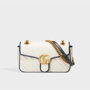 GUCCI | Bag | Marmont | Color: White/Creme/Navy blue